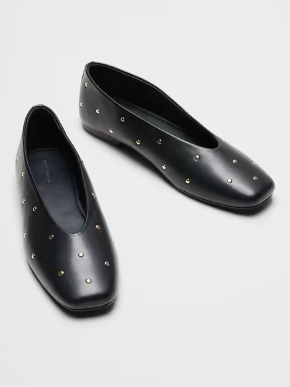 Banana Republic Black Leather Studded Ballet Flats